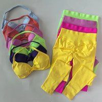 Yoga Strappy Bra Leggings Gym Set Women's Seamless High Elastic Gym Bra Vest Buttock lift Shorts Set Daily Exercise Sports Set