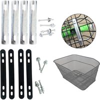1 Set Steel Bike Basket Mount Adapter For Ebike Electric Bike Scooter Folding Bike Rear Rack Holder Black Silver 18cm