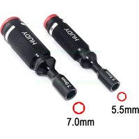 HUDY Hexagonal Head Nut Drivers 5.5mm 7.0mm Hex Screwdriver Repair Tool Kit for RC Quadcopter Helicopter Car Racing Drone Boat