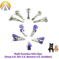 5 PCS Each Bag Multi-Function Veterinary EKG Adapter VET Clip PET Clamp ECG Electrode For Animal Medical Cables Snap Din Banana