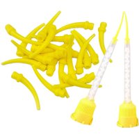 100pcs Dental Impression Material Mixing Tips Yellow Silicone Disposable Tube Dentistry Rubber Conveying Mixing Head Nozzle Tips