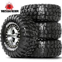 RED SPIDER 4pcs 95mm 1.9" Metal Beadlock Wheel Rim Rubber Tire Set for 1/10 RC Crawler Car Traxxas Axial SCX10 HSP Redcat Gen8
