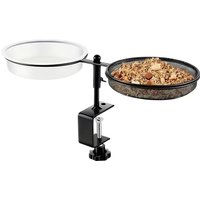 Bird Bath With Feeder Wild Bird Bath Feeder For Outdoors Detachable Tray Attached Clamp-On Water Bowl For Animals Parakeet