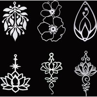 3pcs DIY Vintage Flower Charms for Jewelry Making Earrings for Women Craft Stainless Steel Pendant Lotus Leaf diy Accessories