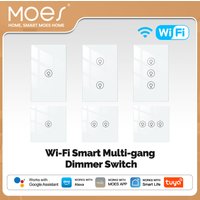 MOES Tuya WiFi Multi-Gang Smart Dimmer (1/2/3 Gang) - Works with Alexa/Google, Smart Life APP, Remote Control