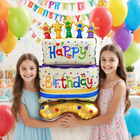 1 candle cake aluminum foil balloon, suitable for birthday party decoration, engagement wedding decoration