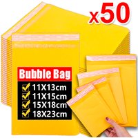 50-10PCS Kraft Bubble Mailers Envelopes Bags Different Specifications Waterproof Mailing Envelopes for Business Gift Packaging