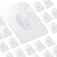 100/10pcs Transparent Self-adhesive Hooks Waterproof Traceless Door Wall Rack Kitchen Bathroom Hanging Towel Key Sticky Hook