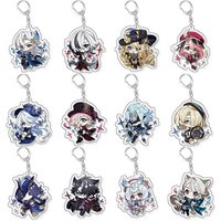 Game Genshin Impact Neuvillette Focalors Wriothesley Doctor Cosplay Costume Keychain Acrylic Key Chain Pendant Keyring Prop