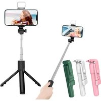 Portable Wireless Bluetooth Selfie Stick Tripod With LED Light Bluetooth Remote Foldable Tripod For Smartphone Video Live Holder