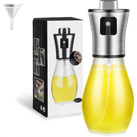 Olive Oil Sprayer for Cooking,200ml glass Olive oil sprayer, Vegetable Oil sprayer with funnel ,Oil sprayer,Baking, Frying, BBQ