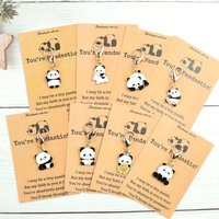 8pcs cute panda keychain set, a pocket-sized gift of affection, made of alloy material.