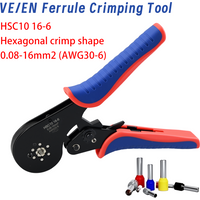 Hsc10 16-6 Hexagonal Fully Automatic Tubular Terminal Crimping Pliers 0.08-16mm² European Style Ve Needle-Type Cold Crimping Pliers