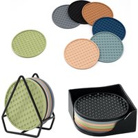 OANKR Heat Resistant Silicone Mat Drink Cup Coasters Nonslip Pads Pot Holder Table Place Mat Cafe Bar Kitchen Accessories