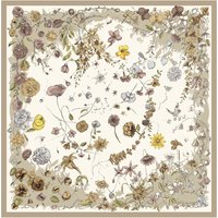 POBING Silk Scarf Women Large Shawls Flowers Printed Stoles Square Bandana Luxury Kerchief Hijab Scarf Female Foulards 130CM