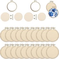 10pcs/ Set Mini Embroidery Hoop Wooden Round Crossing Stitch Wood Hoops Display Frame Circle for DIY Crafts Hanging Ornament