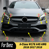 For Mercedes Benz A-Class W176 A45 AMG 2016 2017 2018 Front Bumper Lip Diffuser Splitter Wind Knife Fog Light Grille Body Kits