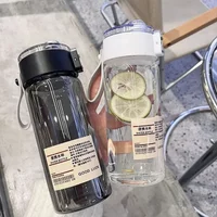Portable Plastic Water Bottle with Tea Compartment BPA Free Outdoor Sports Cups for Students Travel Hiking Gym