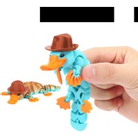 3D printed articulated platypus ornament decoration toy with hat, new unique gift figurine model