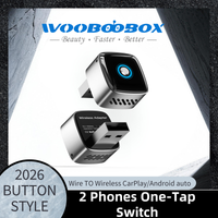 Wooboobox 2in1 Wireless CarPlay Android Auto Adapter,Alloy Body with 2 Phones One-Tap Switch, 5Ghz Auto Connect Low Latency