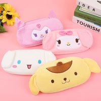 15pcs/lot Sanrio Kuromi Melody Plush Pencil Case Cute Cinnamoroll Pencil Box Coin Purse Stationery Pen Bag School Supply