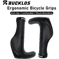 AliExpress BUCKLOS Rubber Bicycle Grips Ergonomics Bicycle Handlebar Grips Non-slip MTB Cuffs Durable Black Mountain Bike Handle Cover