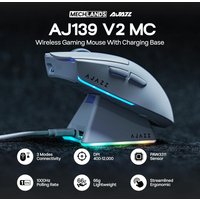 AJAZZ AJ139 V2 MC Tri-mode Wired/2.4GHz/BT Wireless Gaming Mouse with Magnetic Charging Base PAW3311 Gaming Chipset 12000DPI Max