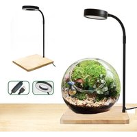 10W Fish Tank LED Lamp with Wood Board Retractable Height Aquarium Landscape Lights Energy Saving Waterproof Plant Growth Light
