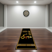 VIKAMA Lucky Luke Dart Mat Cartoon Print Non Slip Throw Line Mat with Distance Markers for Darts Game Room Home Decor