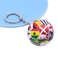 New Simulation Sports Football Pendant Keychain Thirty-two Countries Ball Flag Key Chain For Car Bag Backpack Accessories Gift