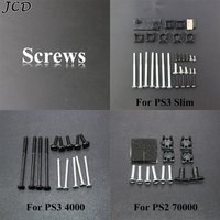 JCD Full Set Screws For PS2 PS3 Slim 2000 3000 4000 70000 Console Rubber Feet Cover Set Screws Kit Repair Parts