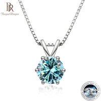Bague Ringen 100% 925 argent Sterling 1ct Moissanite collier pour femmes diamant pendentif fiançailles fête de mariage cadeau en gros