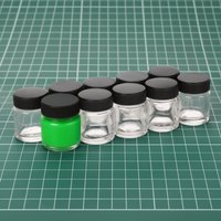 Joystar 10 pcs Airbrush Glass Bottles Blank lids 22CC Standard for Airbrush application, Pigment storage