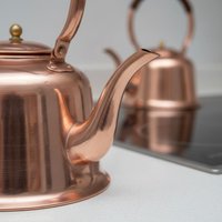 1L Solid Copper Tea Kettle Rust-Resistant Copper Tea Kettle Kitchenware Large Capacity Kitchen Item Non-Leak Spout for Stovetop