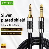 YYTCG Hifi 4.4mm to 3.5mm Audio cable silver plated 4.4mm Balance to 3.5 mm aux jack Balanced Audio Adapter Cable Male to Male image 4