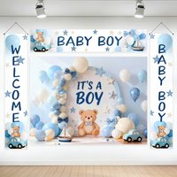 Mom-To-Be Celebration Party Decoration Banner Baby Gender Reveal Baby Shower Backdrop Welcome Baby Boy Baby Shower Couplets 2D P