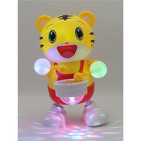 Luminous Music Toy Tiger Baby Practice Head up Drumming Interactive Plush Tiger Stuffed Animal Toy for Children