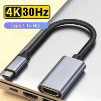 Type C to HDMI-compatible Adapter HDTV Converter 4K 60Hz USB C to HDTV Cable Adapter For iPhone MacBook Pro Air iPad Pro Laptops