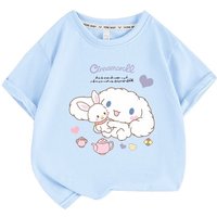 Japanese-Style Cinnamoroll Children's Short-Sleeve Top — 2026 New Arrival | Sanrio Kids' 100% Pure Cotton Printed Summer Wear