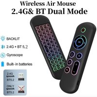 2.4G BT 5.2 Remote Control Wireless Gyroscope Air Mouse 7 Color Backlight USB Receiver Mini Keyboard for Android Smart TV Box PC