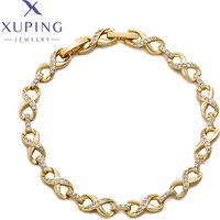 Xuping Jewelry Elegant Trendy Romantic Fashion 19cm Light Gold Color Charm Bracelets for Women Valentine' Day Gift X000710703