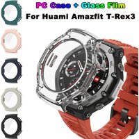 PC Case + Tempered Glass For Huami Amazfit T-Rex 3 Full Shell Screen Protector Bumper Cover For Amazfit T-Rex3 Smart Accessories