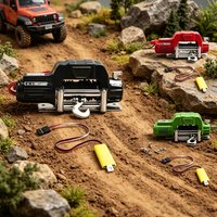 Metal Automatic Winch with 3CH Cable for 1/10 RC Crawler – Fit SCX10, TRX4, RC4WD D90 – Strong & Remote Upgrade Part