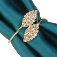 Napkin Ring, 12 Pcs Metal Napkin Rings Holder for Wedding Party Dinner Table Decoration (Leaf-Gold)