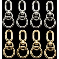 2-60pcs Double Opening Swivel Clasp Clips, Metal Swivel Spring Snap Hooks, Key Chain Clip with Key Ring for Luggage accessories