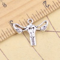 20pcs Charms Women Internal Genitalia 18x23mm Tibetan Silver Color Pendants Antique Jewelry Making DIY Handmade Craft