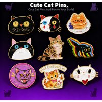 Cute Cat Enamel Pin Kawaii Animal Badges Colorful Brooches Hat Lapel Pins Cosplay Accessories Toys Gifts for Backpack Jewelry
