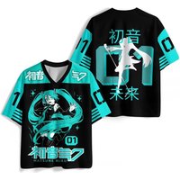 2026 Sommer Hot Hatsune Miku 01 Print Baseball-Trikot Unisex Lässiges Anime-Fans T-Shirt Hochwertige Trendige Atmungsaktive Kleidung