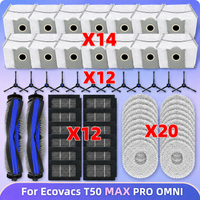 Fit For ( Ecovacs T50 MAX Pro Omni / T50 MAX PRO OMNI Gen2 ) Parts Main Roller Side Brush Filter Mop Cloth Dust Bag Accessories