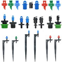 90/180/360° Gardens Adjustable Drip Irrigation Sprinkler Misting Nozzles on 13CM Stake Dripper Inserting Ground Sprayer
